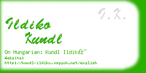 ildiko kundl business card